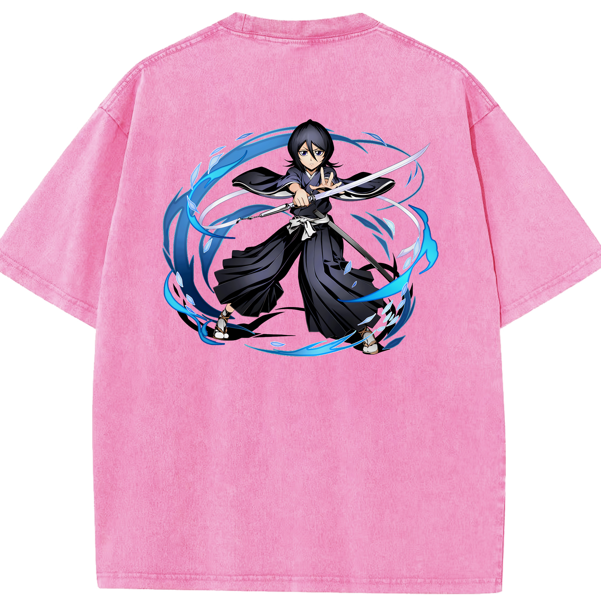 （画像用） ブリーチ 朽木ルキア BLEACH Kuchiki Rukia 綿100% ヴィンテージ風 半袖Tシャツ（背面プリント）